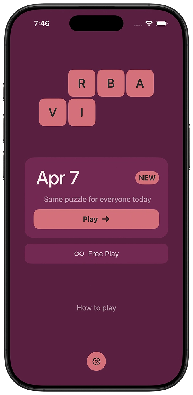 Virba home screen — daily puzzle
